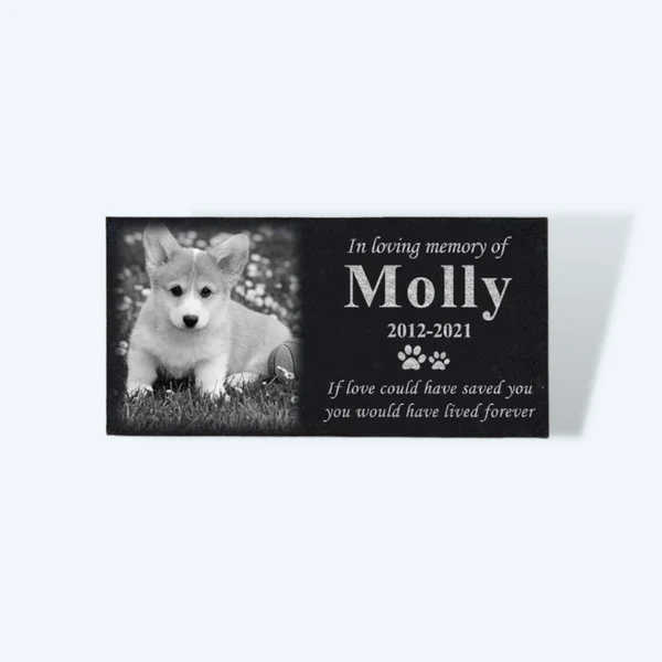 Custom Engraved Black Granite Memorial Marker by Pet Memory Shop (4 Sizes Available)